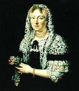 Andreas Stech Portrait of a Patrician Lady from Gdansk. oil